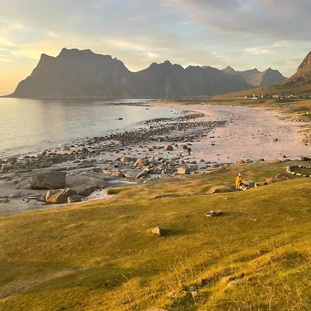 House On Leknes, In The Middle Of Lofoten Vestvagoy